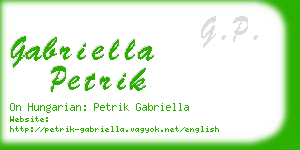 gabriella petrik business card